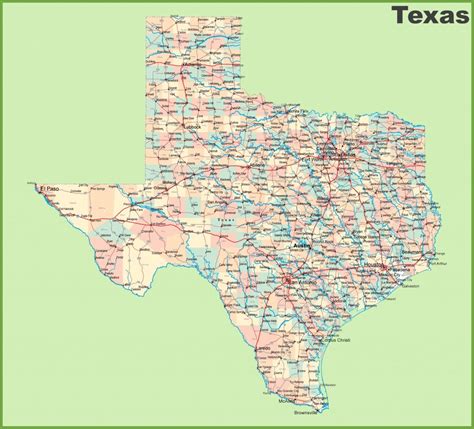 Road Map Of Texas With Cities Texas Road Map 2018 Printable Maps