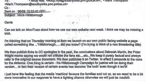 Police Chief Email Accuses Hillsborough Group Of Lying Bbc News