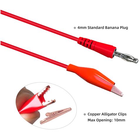 Pcs Banana Plug To Copper Alligator Clip Multimeter Test Leads Set