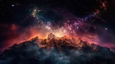 The Galaxy With Mountains In The Background Galaxy Pictures Hd