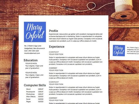 Resumes are generally used in the usa, canada, and other american english speaking countries, whilst cvs tend to be used in europe, the uk, and commonwealth countries such as australia and new zealand, accompanied by a separate cover letter. Resume Template - The Oxford Resume Design Instant Download Customizable Resume Template Word ...