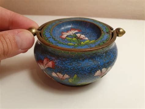 Antique Ashtray Asian Cloisonne Brass Enamel Ash Tray Rare Etsy Antiques Vintage Retro