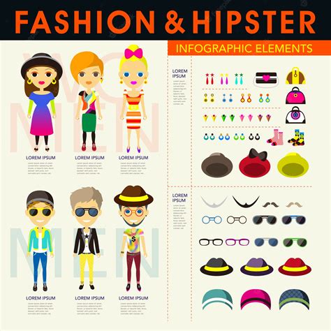 Premium Vector Vector Stylish And Hipsters People Infographic Elements