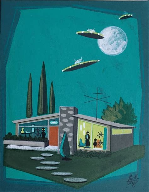 El Gato Gomez Painting Retro 1950 S Mid Century Modern Atomic Robot Sci Fi Space My Art