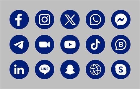 Social Media Vector Icons Symbols Set With Blue Colorprint 36103241