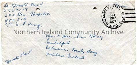 You may want to wait until you get to the post office to address your envelope, or research formatting ahead of time. Envelope with address of Mr and Mrs Sam Henry, Sandelford, Coleraine, County Derry, Northern ...
