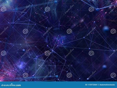 Abstract Futuristic Background With Polygonal Plexus Shapes Consisting