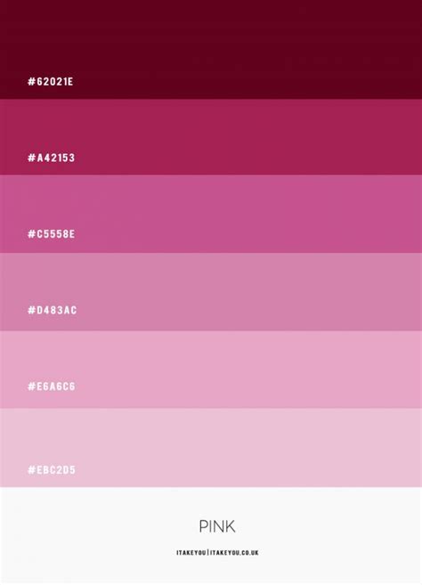 Shades Of Pink Color Palette Chart Colour Mac Lipstick Lip Gloss How