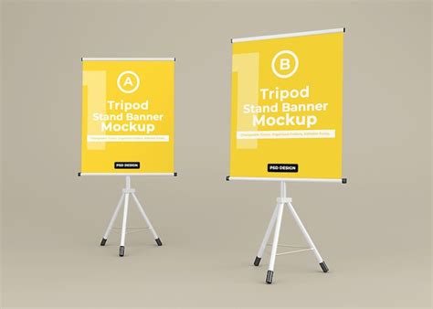 Premium Psd Tripod Banner Stand Mockup Design