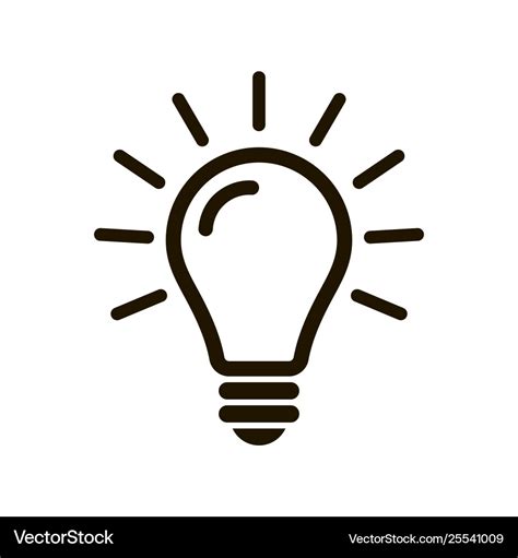 Simple Light Bulb Line Icon Isolated On Background