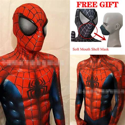 ultimate spider man cosplay costume spiderman zentai suit halloween adult ts ebay