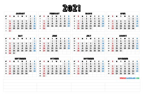 You can see bigger preview images and download all 3 designs of this free printable large print 2021 calendar. 2021 Calendar with Week Numbers Printable (6 Templates ...