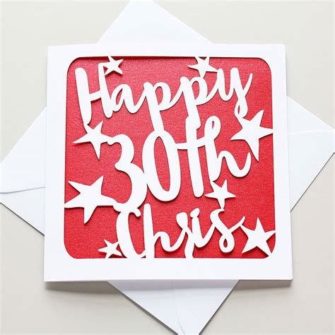 Personalised 30th Birthday Card By Whole In The Middle