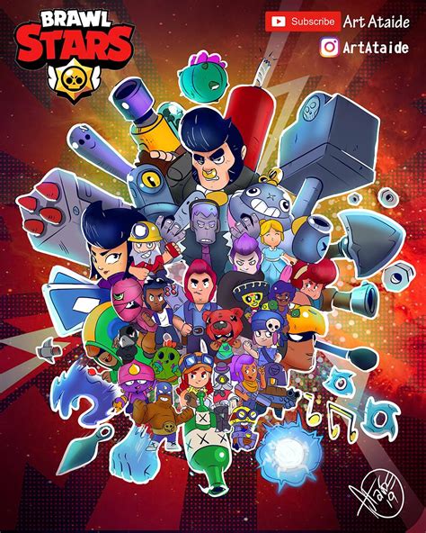 All Characters Brawl Star Poster The Drawing Process Will Be Posted