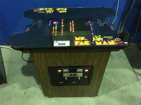 miss pac man by midway a bally co 1980 1981 cocktail tabletop arcade game with key