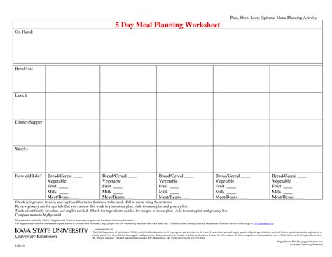 That's where a weekly meal plan could come in handy. 16 Best Images of A Healthy Meal Plan Worksheet - Diet ...