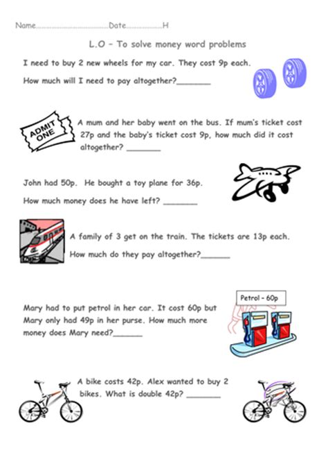 Word problems involving simple interest, how to solve dollar and coin word problems, coins, stamps, tickets, examples and step i represents the interest earned. Year 1 money word problems (transport theme) by beckyjanehutchings - Teaching Resources - Tes