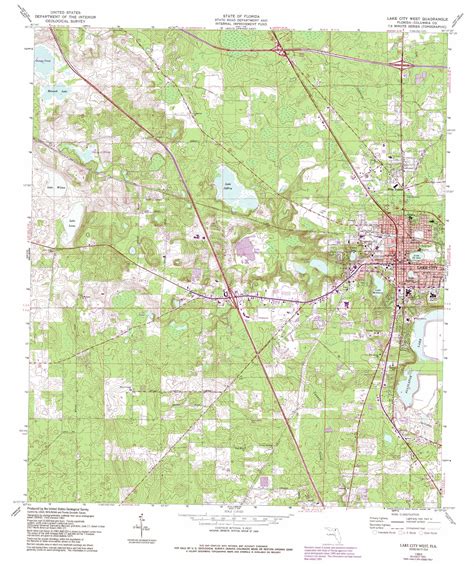 Lake City West topographic map 1:24,000 scale, Florida