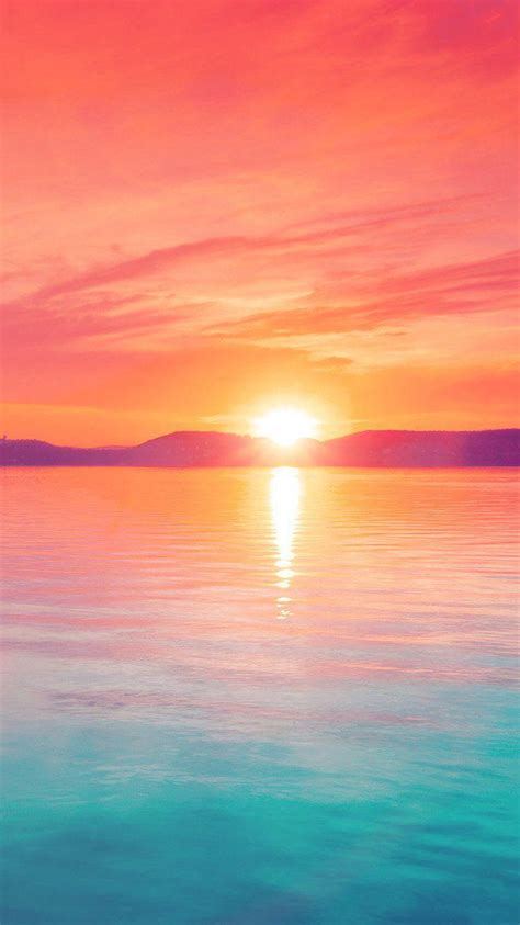 Pastel Sunset On The Lake Watercolor Painting