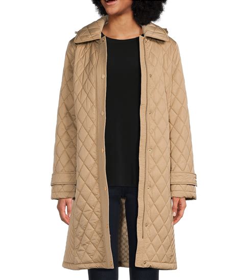Michael Michael Kors Single Breasted Quilted Detachable Hood Belted