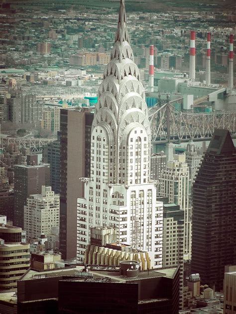 The Gorgeous Art Deco Style Chrystler Building In New York City As Seen From The Top Of The