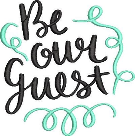 Be Our Guest Embroidery Design Etsy