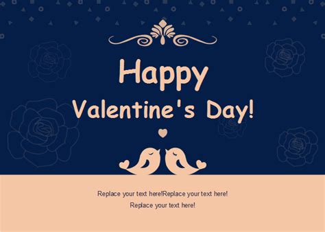 Dark Blue Valentine Day Card Free Dark Blue Valentine Day Card Templates