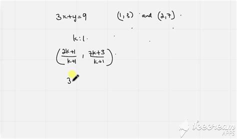 solved the straight line 3 x y 9 divides the line segment joining the