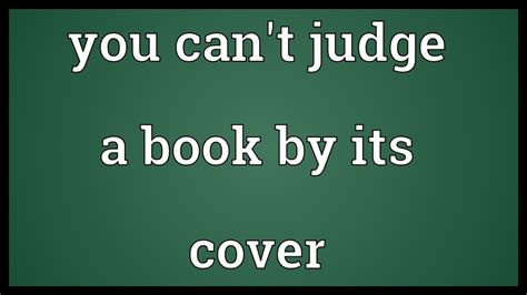 You Can T Judge A Book By Its Cover Meaning Youtube