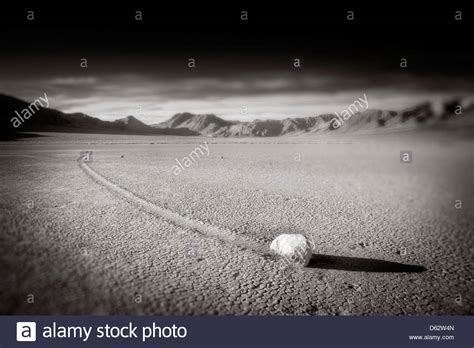 Moving Rock At The Racetrack Death Valley California Usa Stock Photo