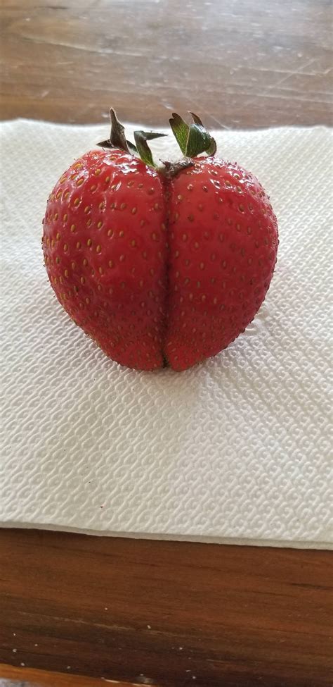 this strawberry has beautiful butt cheeks r mildlyinteresting