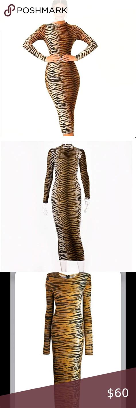 Tiger Print Bodycon Maxi Dress Bodycon Maxi Dresses Maxi Dress