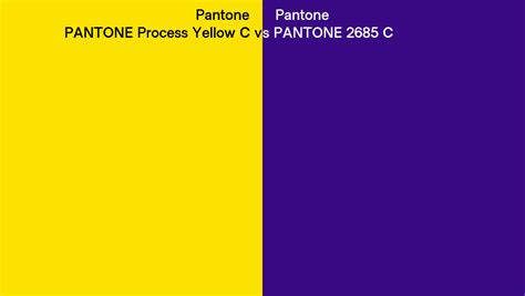 Pantone Process Yellow C Vs Pantone 2685 C Side By Side Comparison