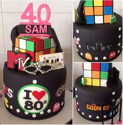 It is always extremely difficult for me to come up with a cake design for men, as i prefer the girly type of cakes. Fondant 80's theme 40th Birthday Cake | Big birthday cake, Cake decorating designs, Themed ...