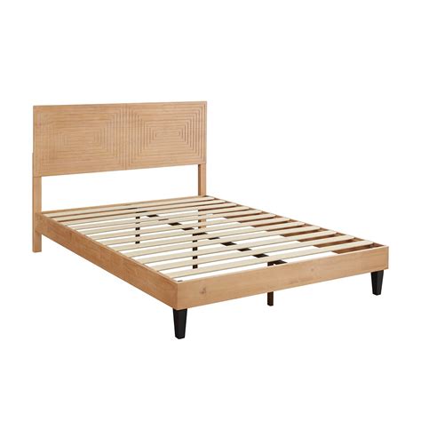 Buy Musehomeinc Mid Century Modern Solid Wood Platform Bedqueen Size