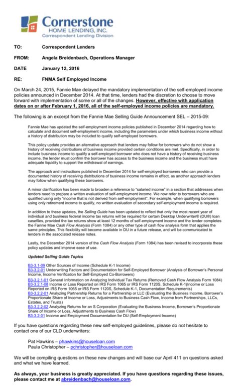 Fnma self employement income