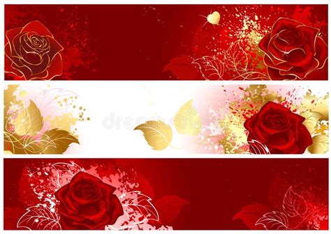 Banner With Red Roses Stock Vector Illustration Of Banner 28599315