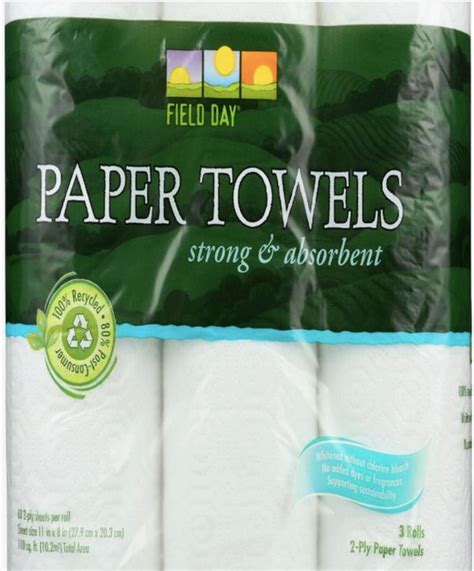 Bulk 30 Rolls Paper Towels Kitchen Towels 100 Recycled By Field Day