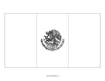 Free color book page of the mexico flag Flag of Mexico Blackline Master
