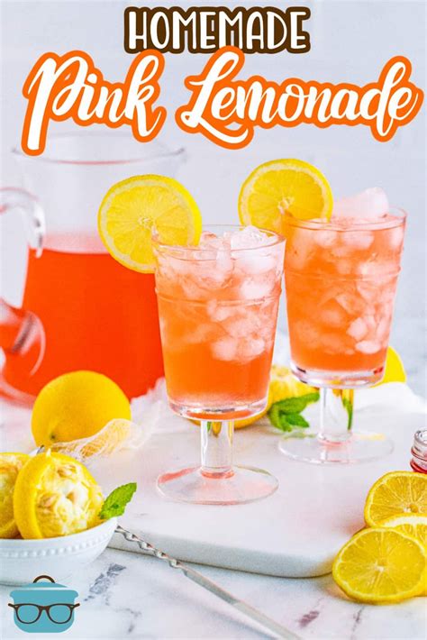 Homemade Pink Lemonade Recipe Cold Drinks Recipes Lemonade Recipes Pink Lemonade Recipes