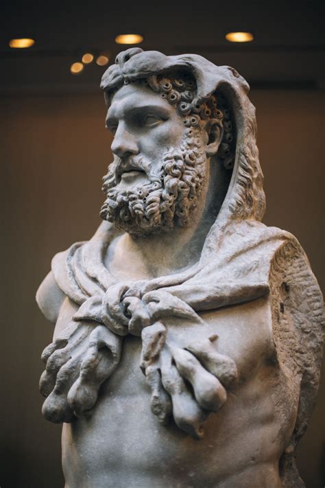 Herakles With Skin Of Nemean Lionkilled As One Of The 7 Labors