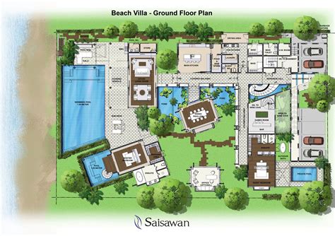 Saisawan Beach Villas Ground Floor Plan Luxury House Plans Mansion