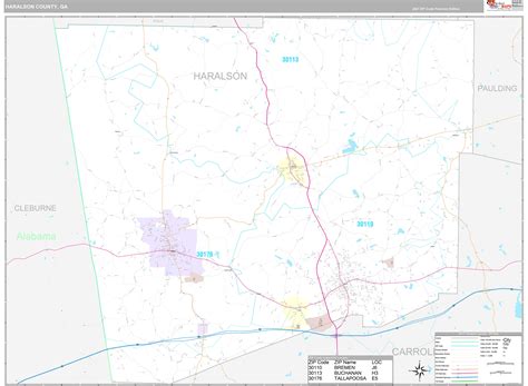 Haralson County Ga Wall Map Premium Style By Marketmaps Mapsales