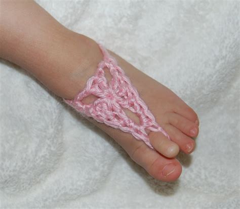 Crochet Baby Barefoot Sandals Free Pattern