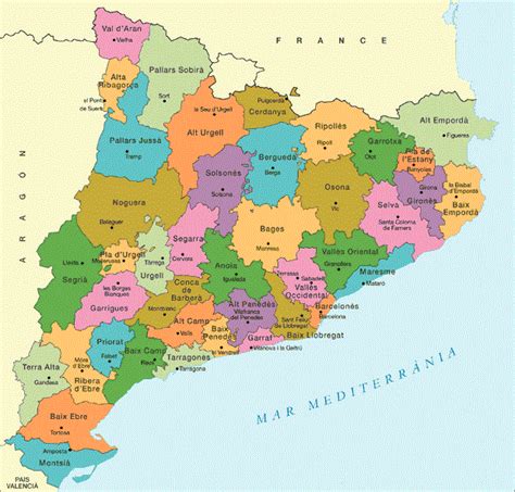Cataluña Map Pictures And Information Map Of Spain Pictures And