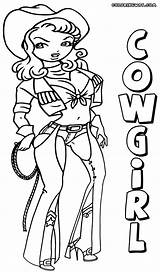 Cowgirl Coloring Coloringway sketch template