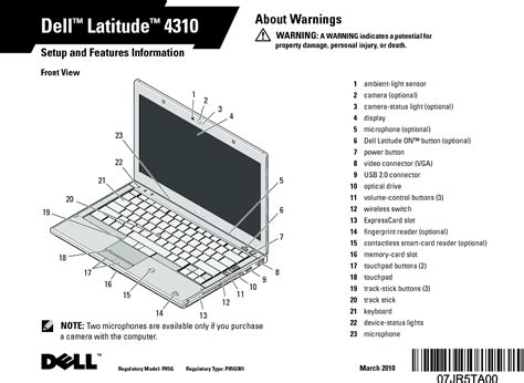 View and download dell p2418ht user manual online. Dell P05G Notebook Computer User Manual Dell Latitude 4310 ...