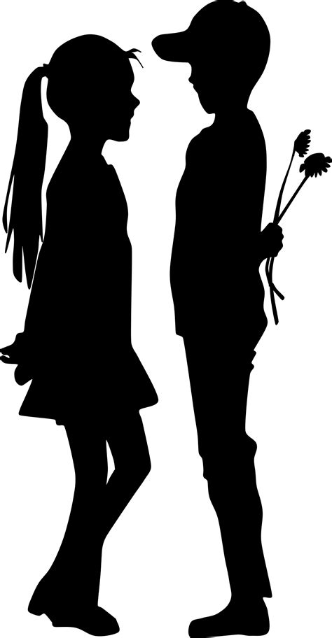Free Little Boy And Girl Silhouette Download Free Little Boy And Girl