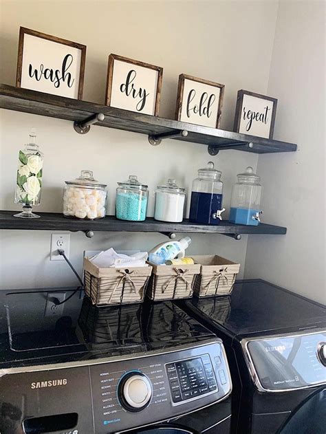 Laundry Room Signs Wash Fold Dry Repeat Signs Laundry Room Etsy