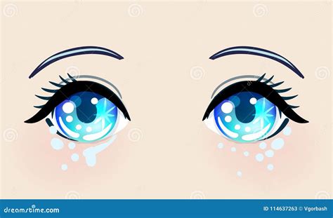 Kolorowi Piękni Oczy W Anime Projektują Z Błyszczącym światłem Manga
